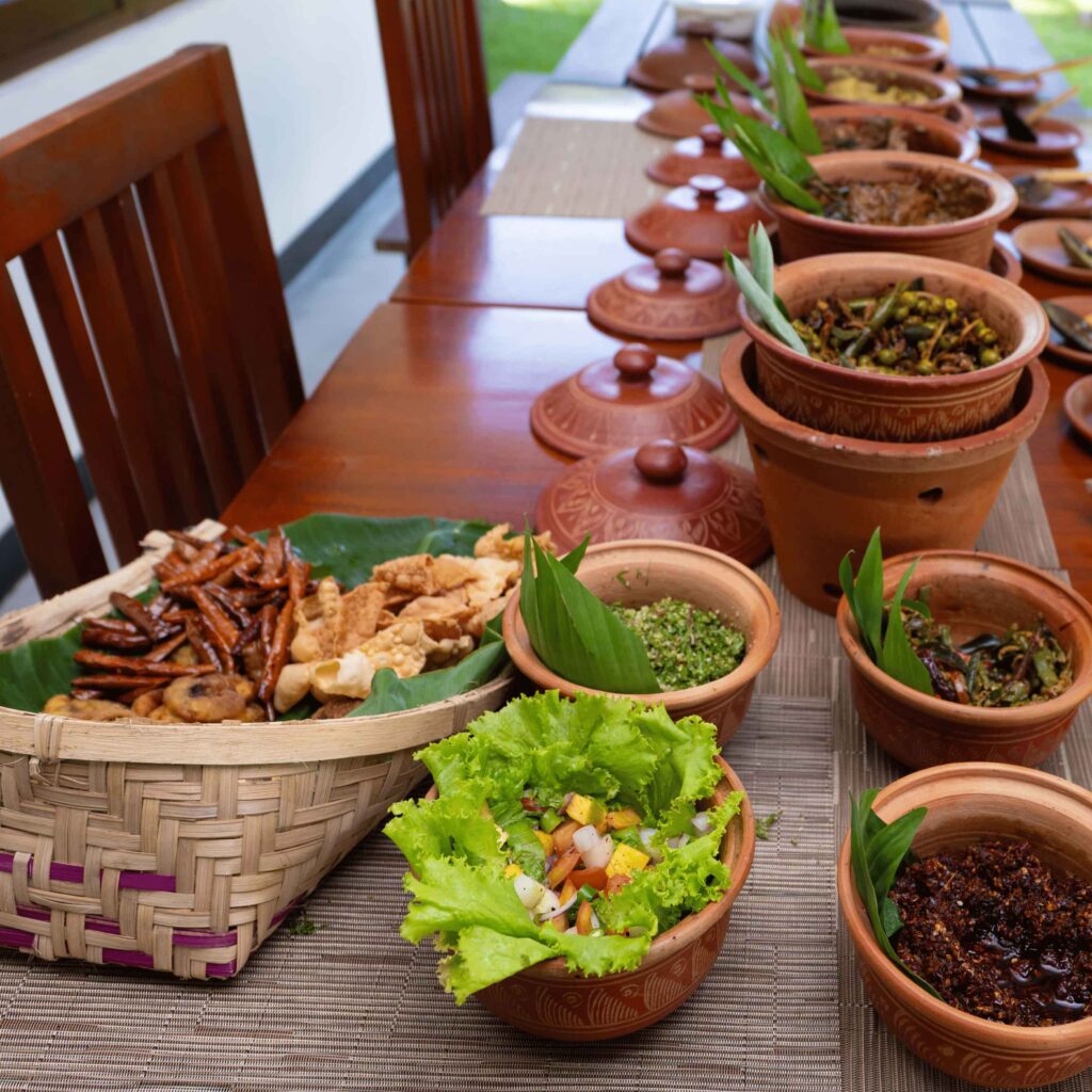 Sri Lankan rice and curry spread at Arice restaurant