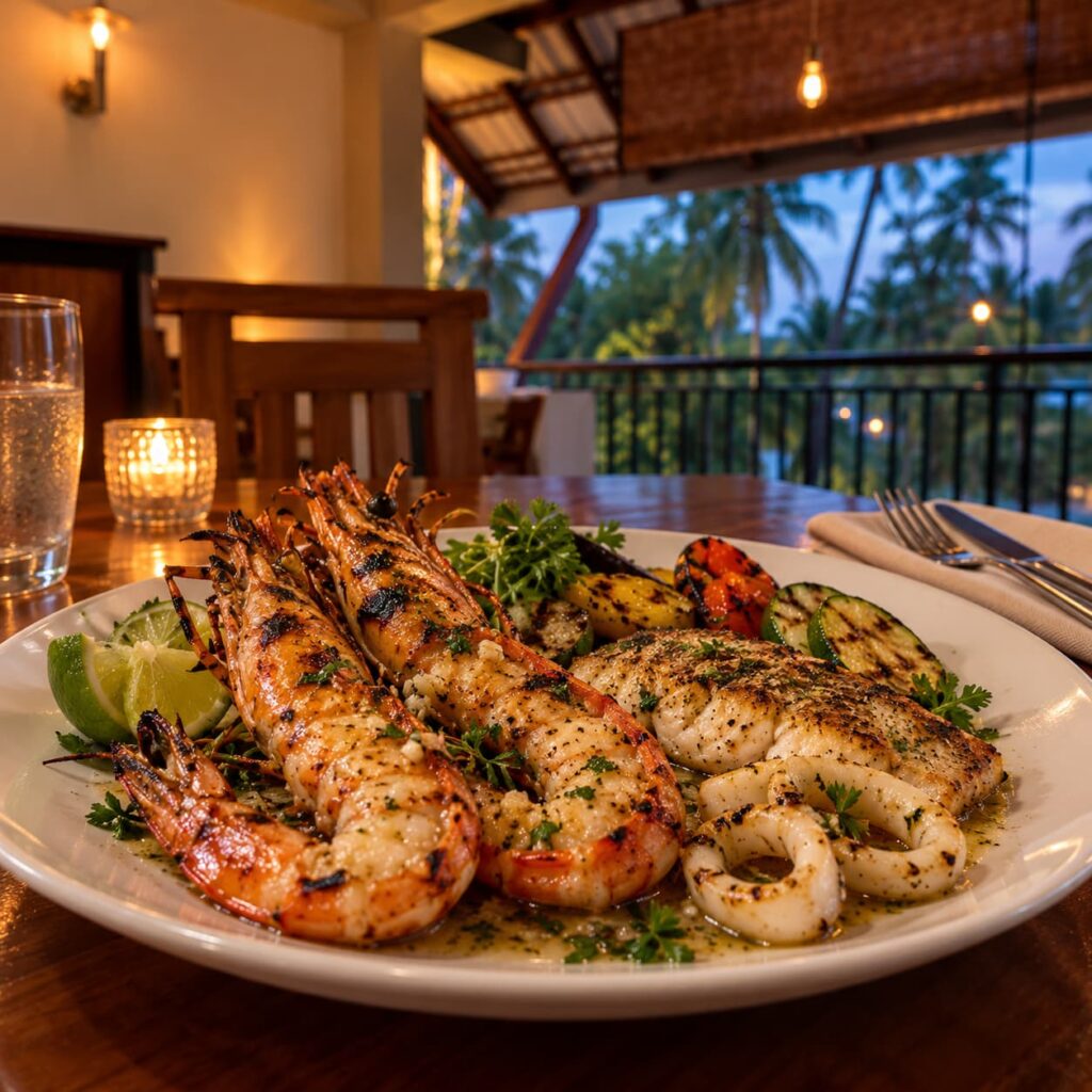 Seafood dish from the Arice restaurant