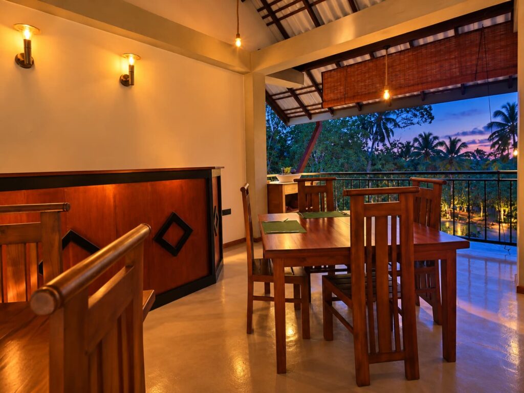 Restaurant seating area at Arice Eco Villa